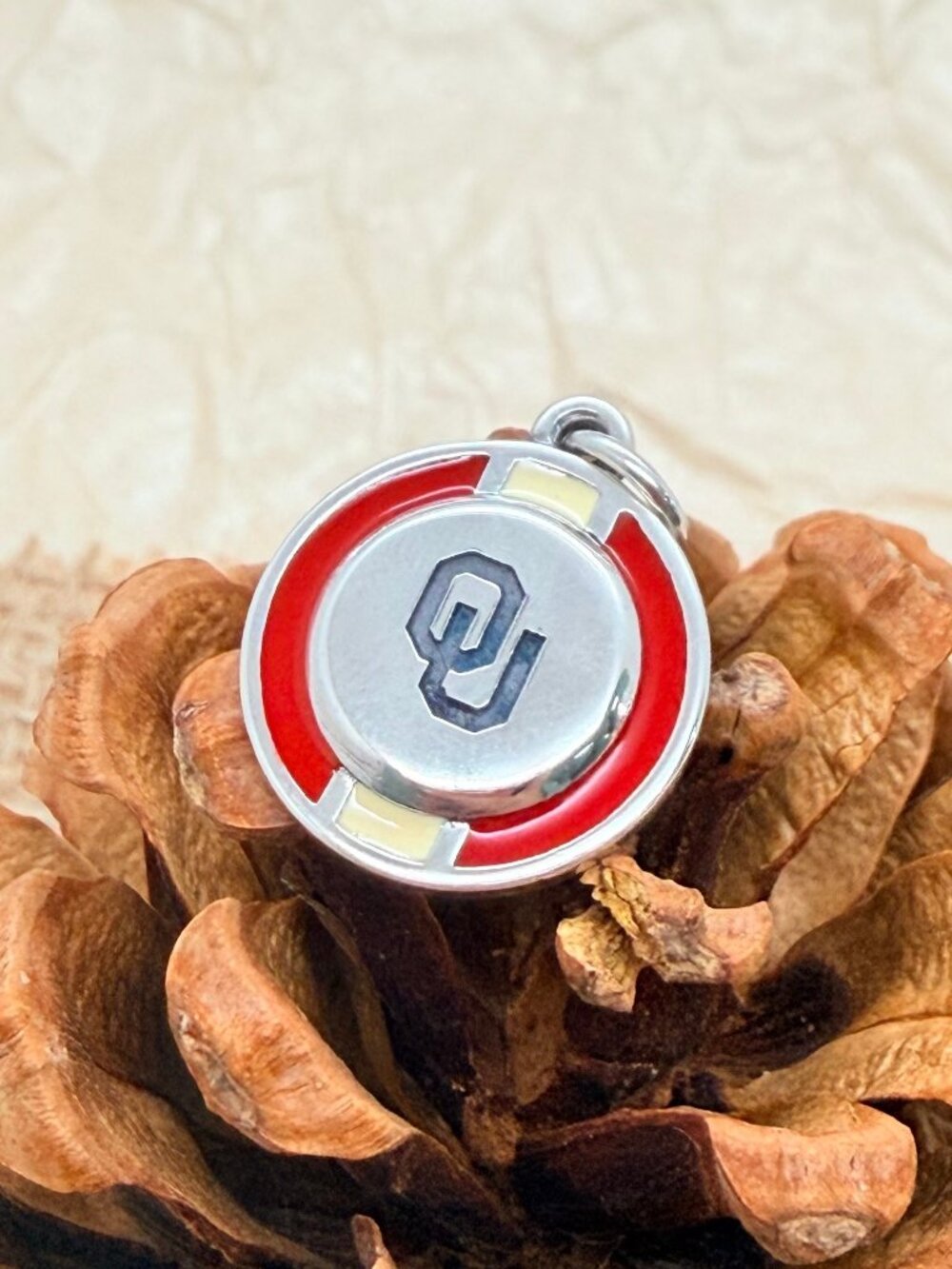 James Avery OU Sooners Enamel School Spirit Charm Sterling Silver